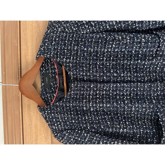 J.Crew Sparkling Blue Midnight Tweed Cropped Jacket Wool Blend Women’s size 10 - Picture 13 of 15